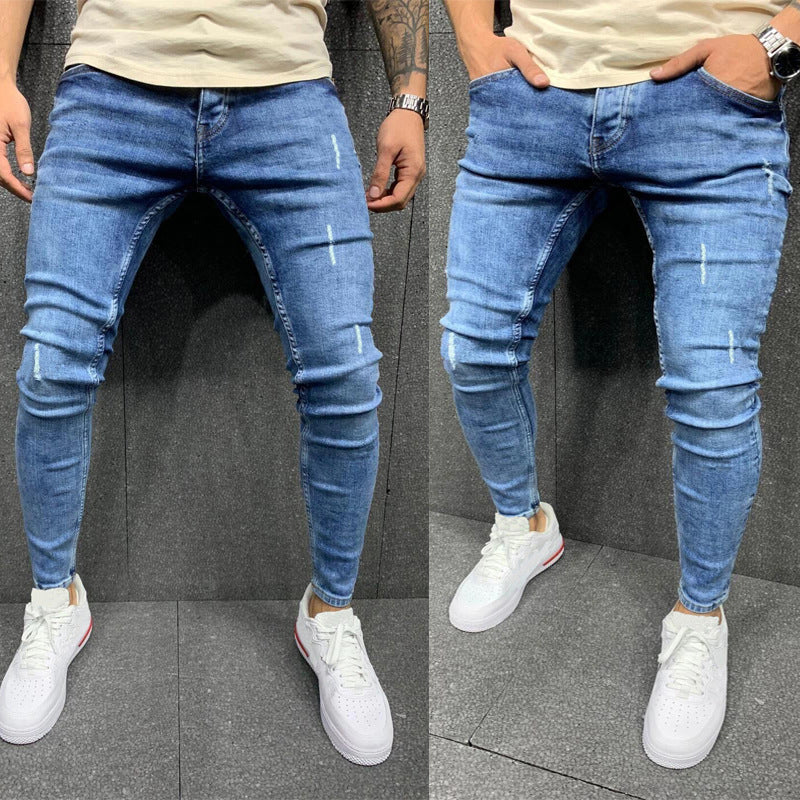 Men's Ripped Fashion Personalized Stretch Jeans Men's Ripped Fashion Personalized Stretch Jeans