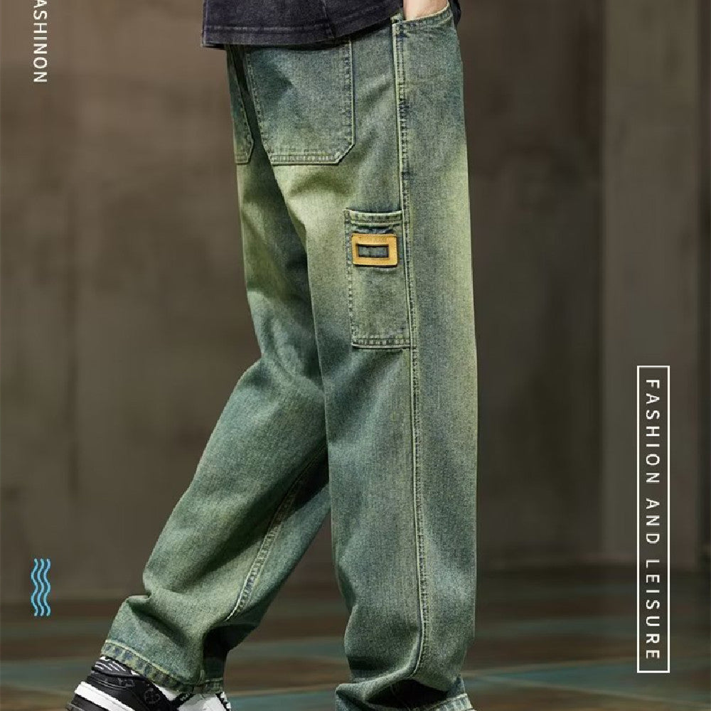 Vintage Jeans Men's High Street All-matching Straight Pants Vintage Jeans Men's High Street All-matching Straight Pants
