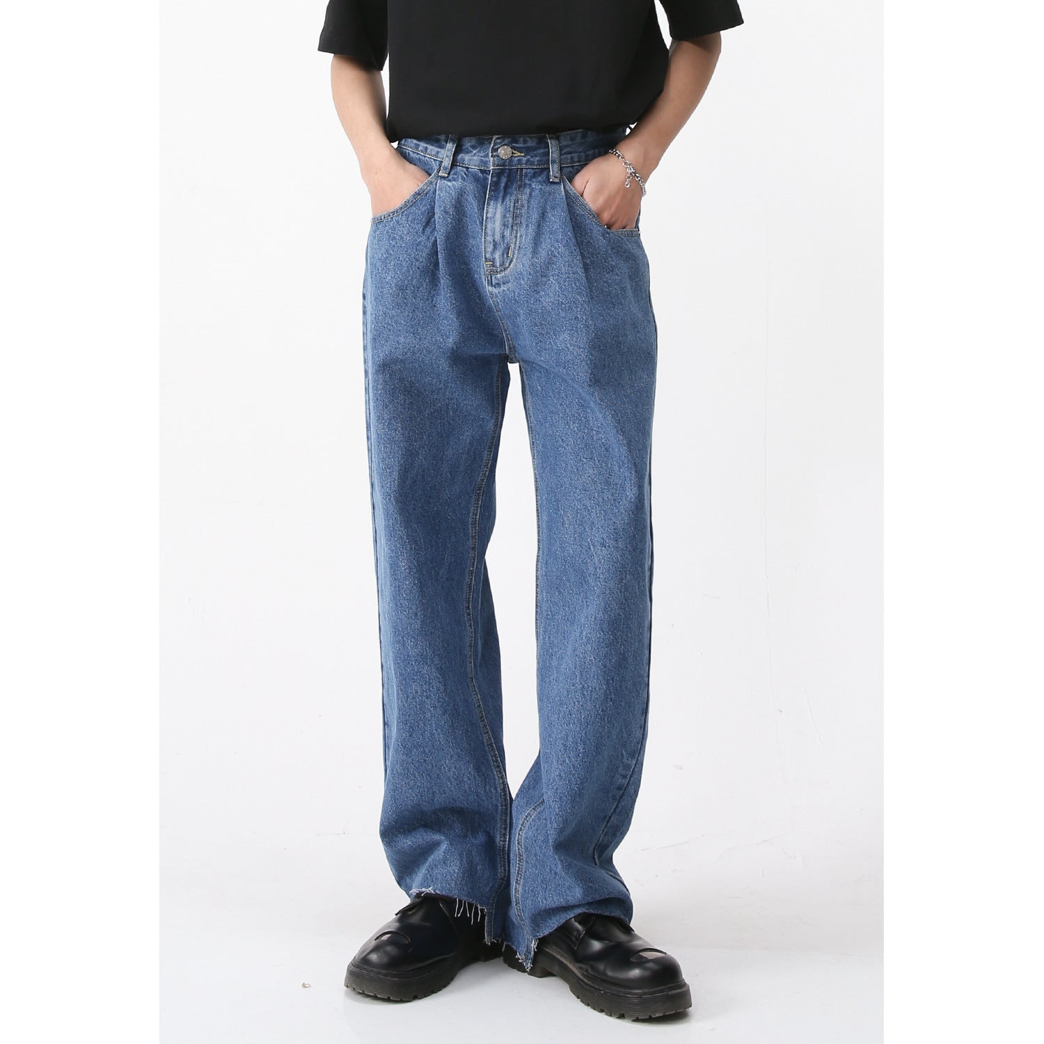 Simple Retro Casual Jeans Irregular Simple Retro Casual Jeans Irregular