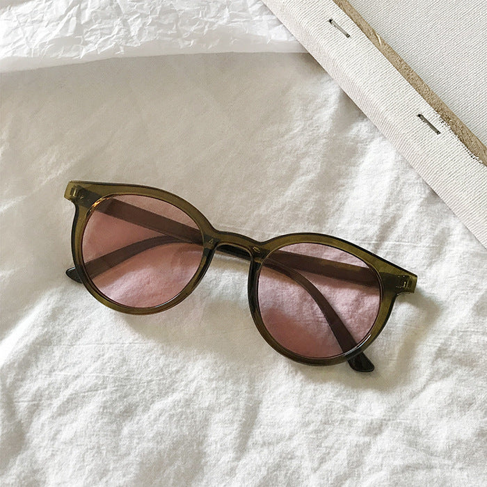 Men and women sunglasses round frame mirror Men and women sunglasses round frame mirror