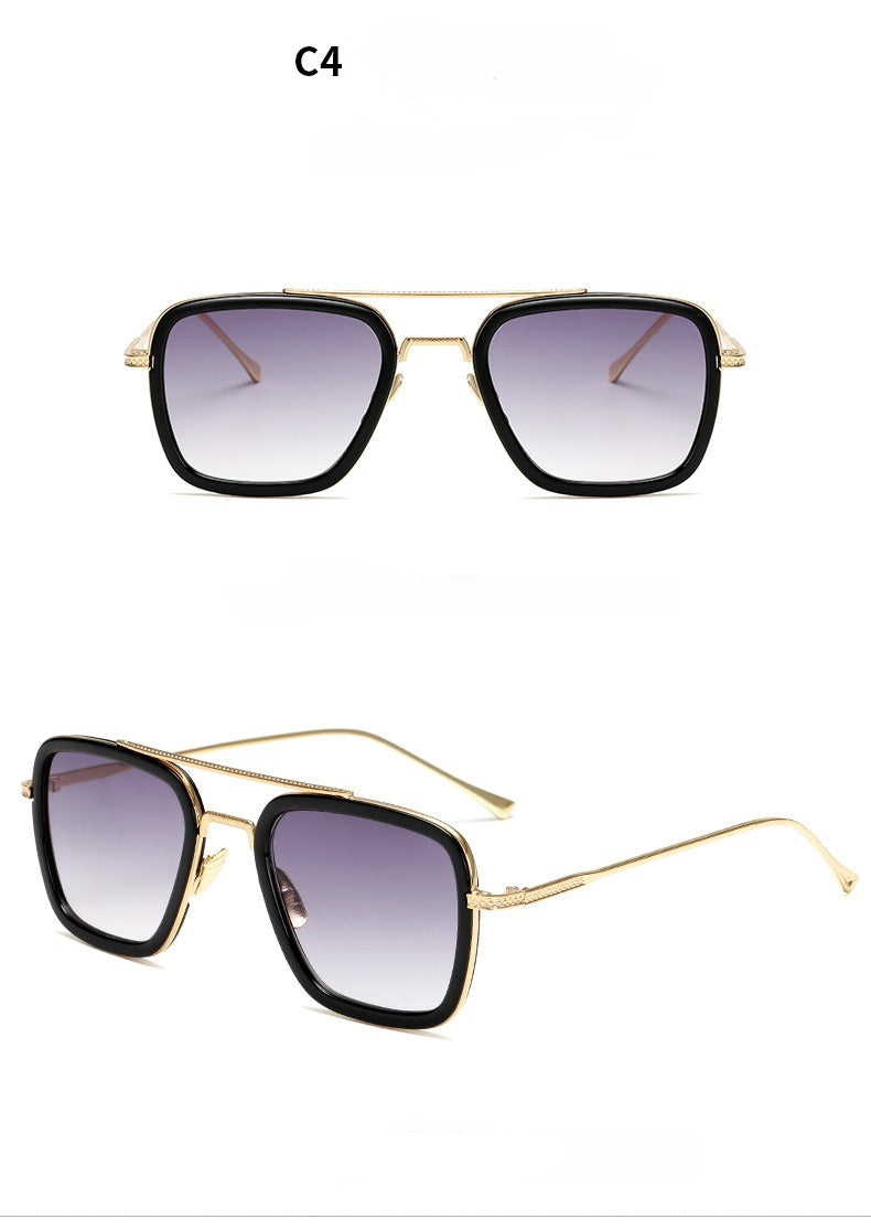 New Fashion Sunglasses Men Metal Square Iron Glasses New Fashion Sunglasses Men Metal Square Iron Glasses