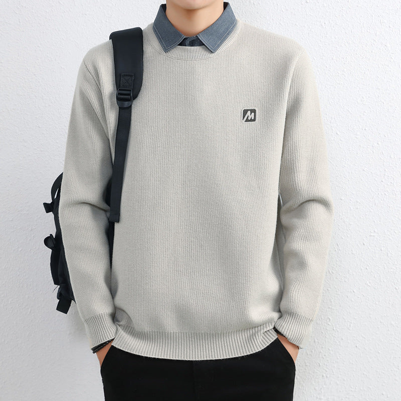 Simple Fake Two Pieces Sweaters Men Simple Fake Two Pieces Sweaters Men