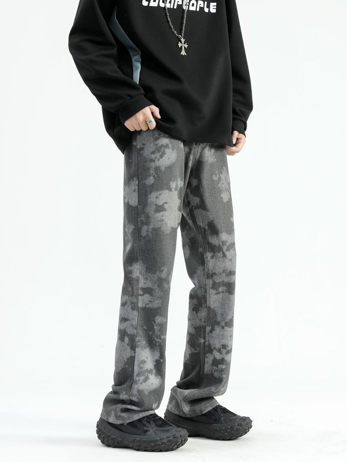 Fashionable Tie-dyed Printed Skinny Jeans For Men Fashionable Tie-dyed Printed Skinny Jeans For Men