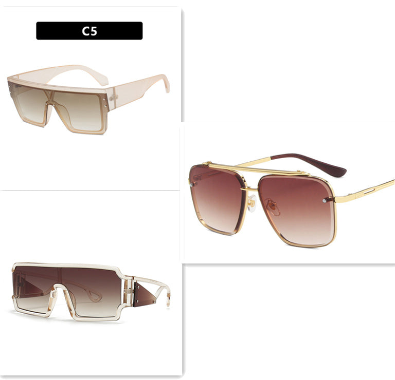 Large Square Box Retro Men 1261 Creative Fashion Metal Sunglasses Large Square Box Retro Men 1261 Creative Fashion Metal Sunglasses