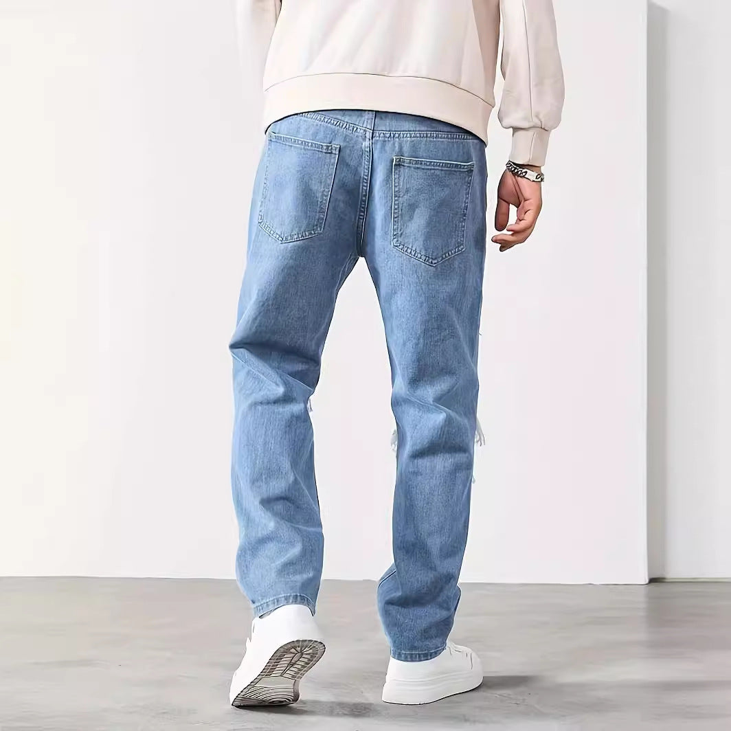 Ripped Men Fashion Brands Korean Style Scrape Cropped Pants Ripped Men Fashion Brands Korean Style Scrape Cropped Pants