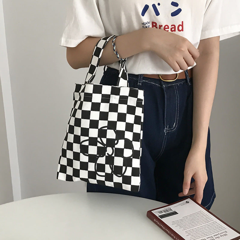 Black And White Small Handbag Ins New Canvas Handbag Women Black And White Small Handbag Ins New Canvas Handbag Women