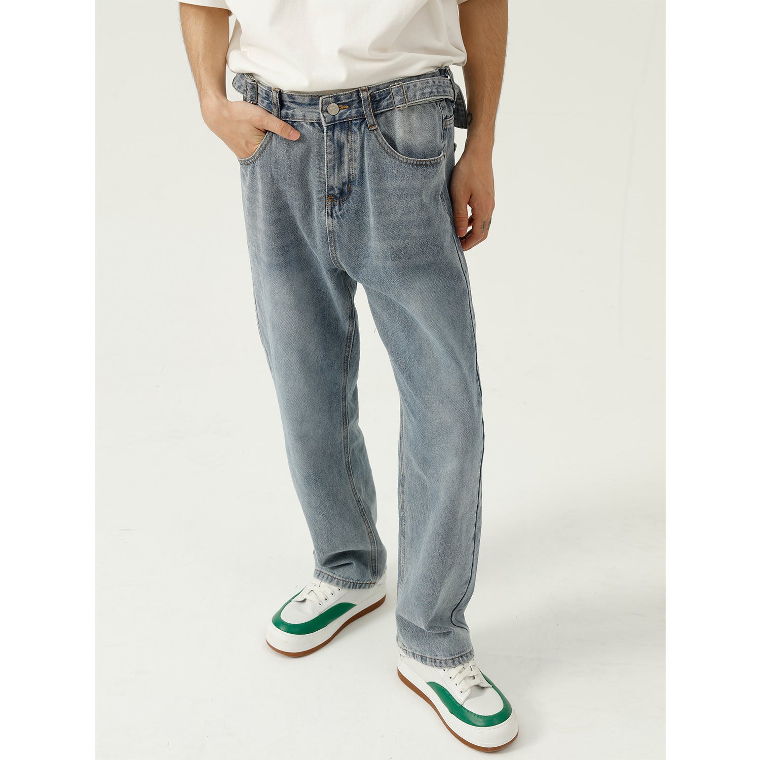 Personality Trend Design Sense Straight Casual Jeans Men Personality Trend Design Sense Straight Casual Jeans Men