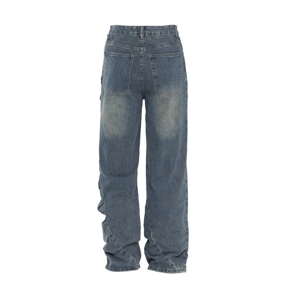 Washing Water Bright White Worn Jeans Men Washing Water Bright White Worn Jeans Men