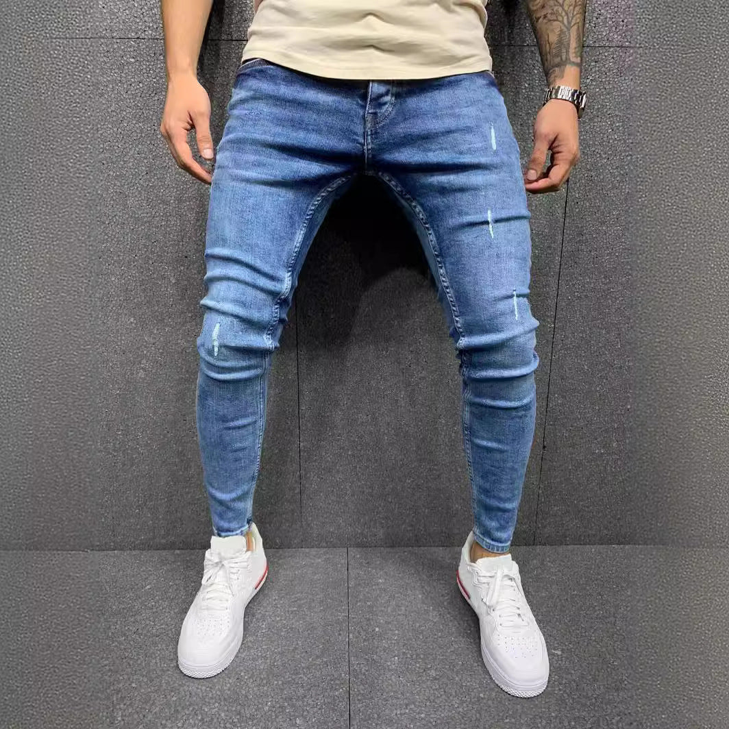 Men's Ripped Fashion Personalized Stretch Jeans Men's Ripped Fashion Personalized Stretch Jeans
