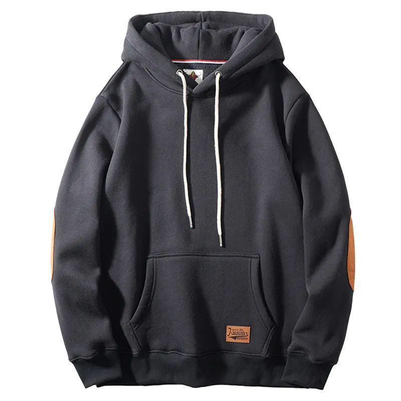 Thick Warm Affixed Cloth Embroidered Hoodie Coat Thick Warm Affixed Cloth Embroidered Hoodie Coat