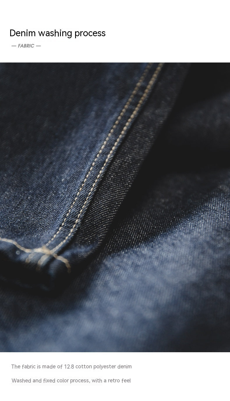 Vintage Denim Washed Elastic Waist Loose Jeans Cityboy Wide Leg Tapered Pants Men Vintage Denim Washed Elastic Waist Loose Jeans Cityboy Wide Leg Tapered Pants Men
