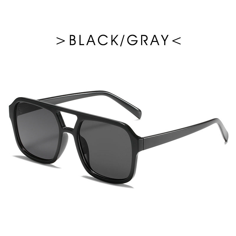 Square Double Beam Sunglasses Men And Women Retro Personality Square Double Beam Sunglasses Men And Women Retro Personality