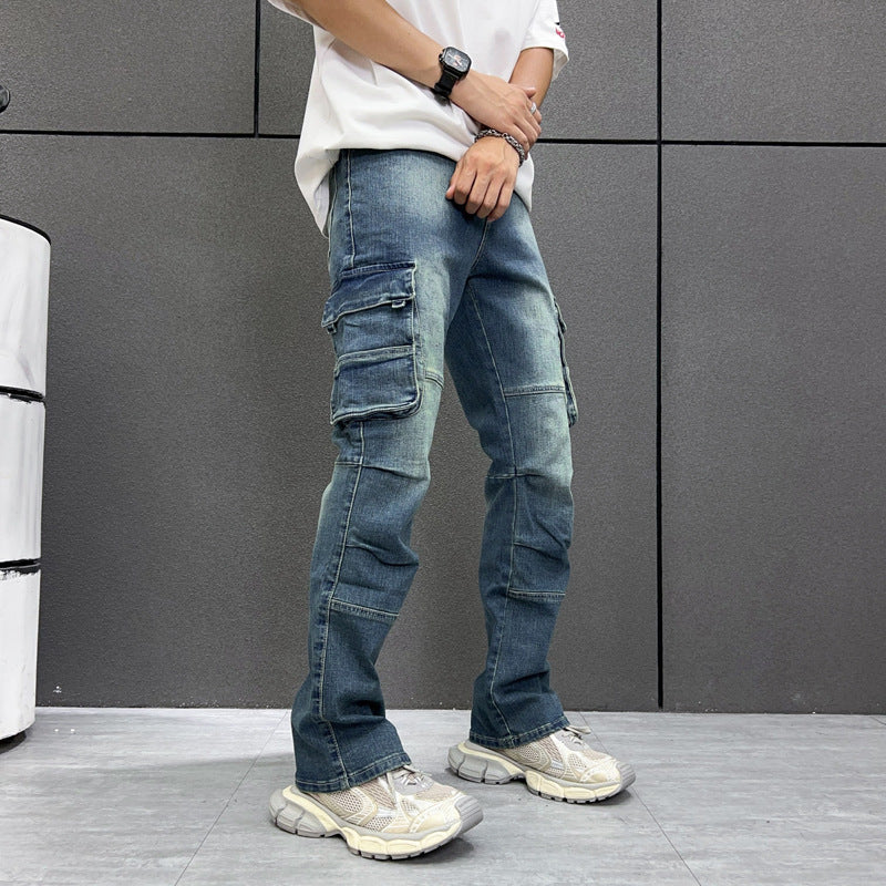 Multi-Pocket Workwear Jeans Men's Loose Large Size Trousers Multi-Pocket Workwear Jeans Men's Loose Large Size Trousers