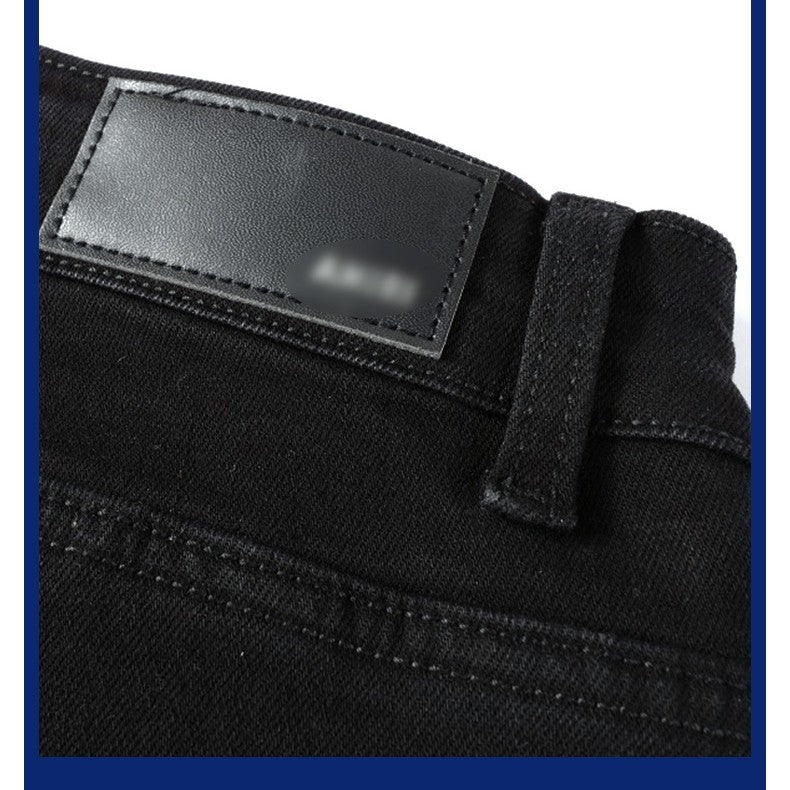 Black Patch Pleated Jeans For Men Black Patch Pleated Jeans For Men