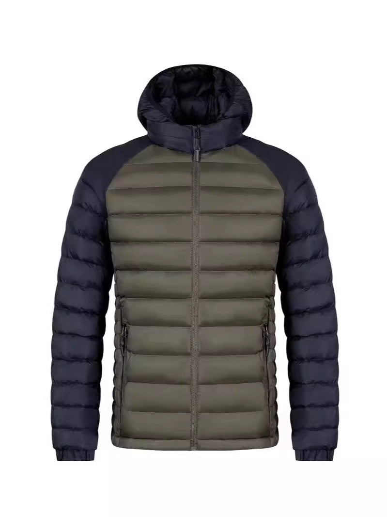 Men's Fleece-lined Thick Hooded Rib Cotton-padded Jacket Men's Fleece-lined Thick Hooded Rib Cotton-padded Jacket