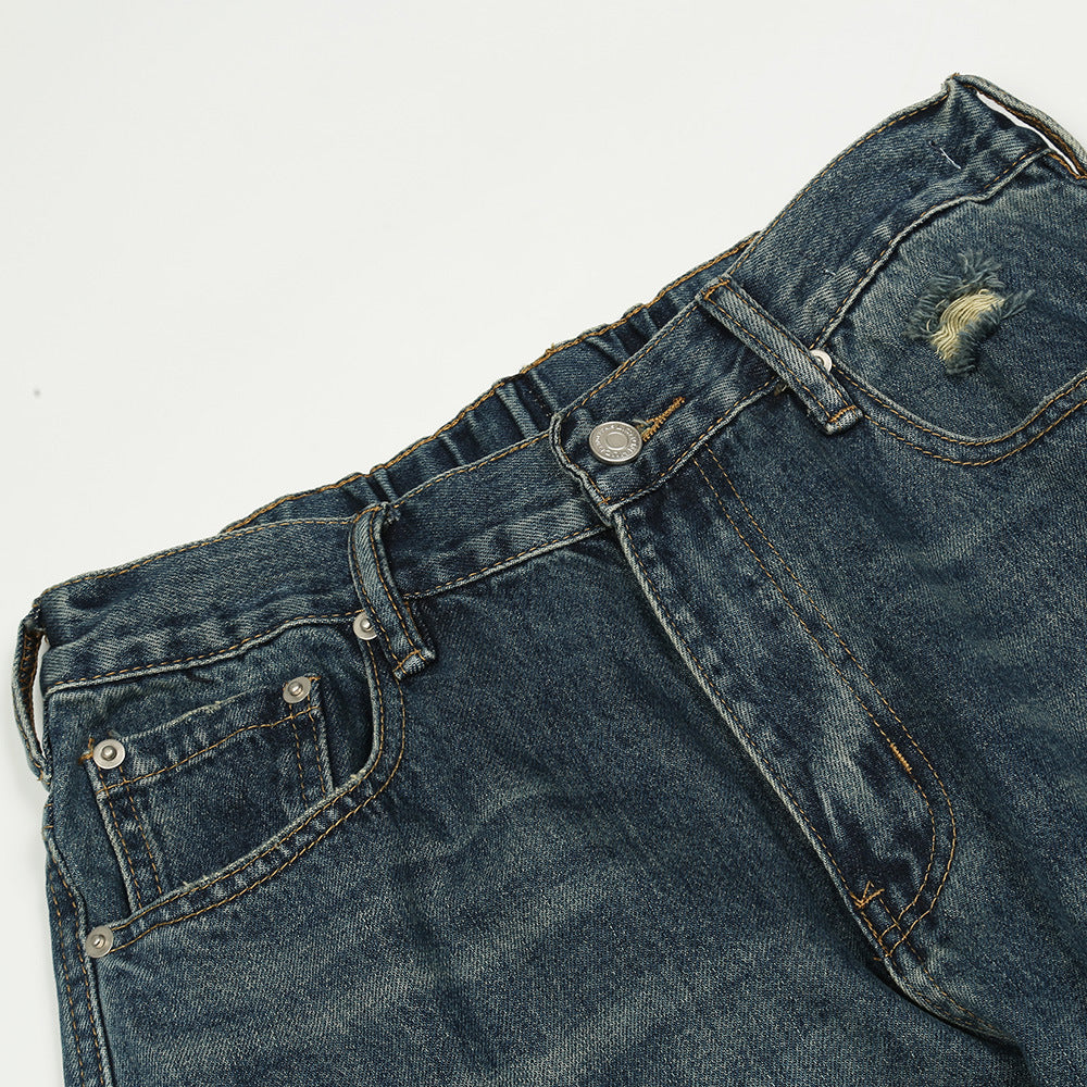 Fashion American Retro Washed Jeans Men Fashion American Retro Washed Jeans Men