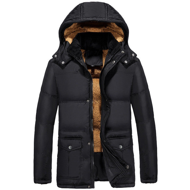 Clothing plus velvet padded jacket men winter Clothing plus velvet padded jacket men winter
