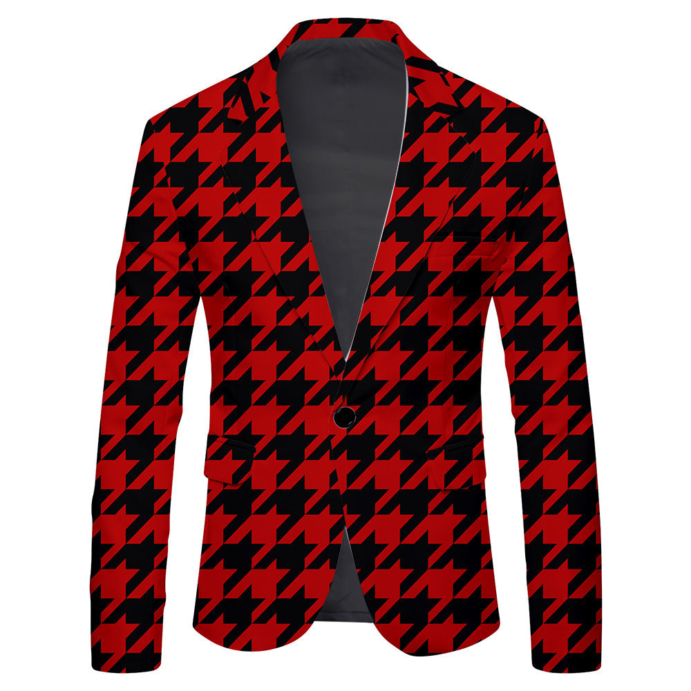 Men's Single Row One Button Polka Dot Printing Casual Suit Jacket Men's Single Row One Button Polka Dot Printing Casual Suit Jacket
