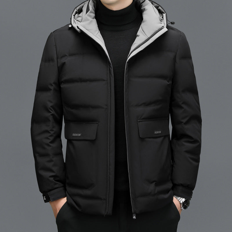 Thick Down Jacket Men's Short Detachable Hat Warm Thick Down Jacket Men's Short Detachable Hat Warm