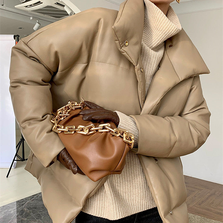 Khaki Short Down Jacket For Women Khaki Short Down Jacket For Women