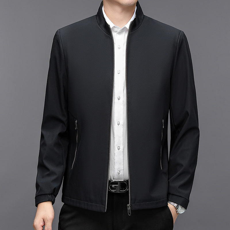 Stand Collar Middle-aged Men Casual Jacket Stand Collar Middle-aged Men Casual Jacket