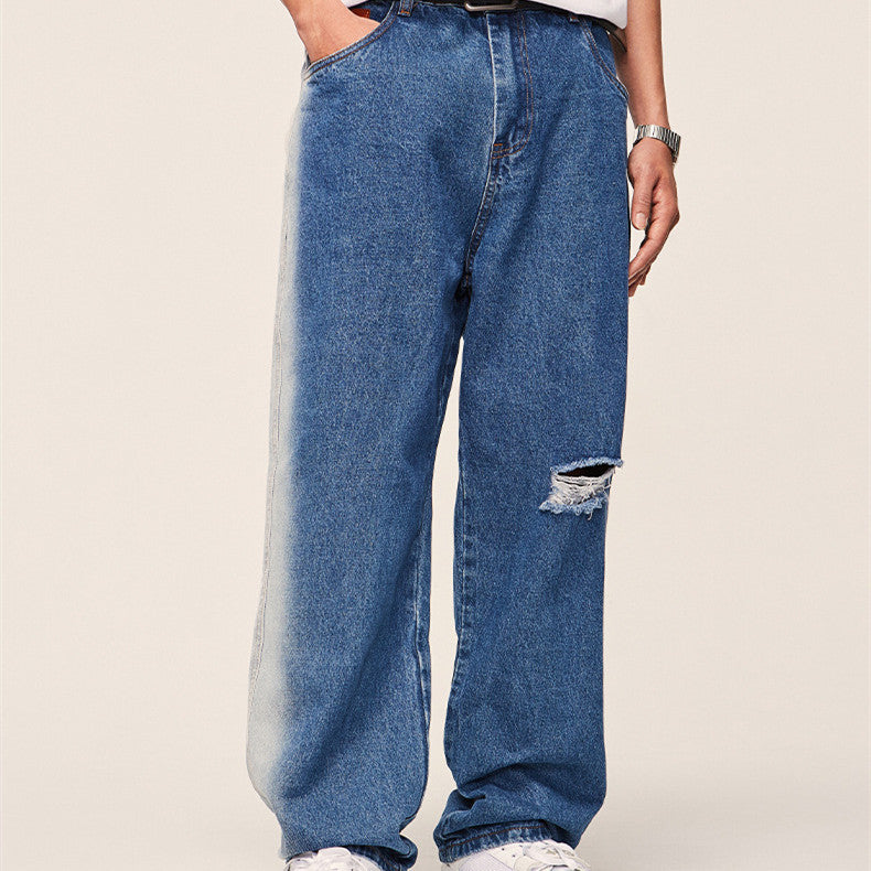 Men's Loose Hole Pocket Jeans Men's Loose Hole Pocket Jeans
