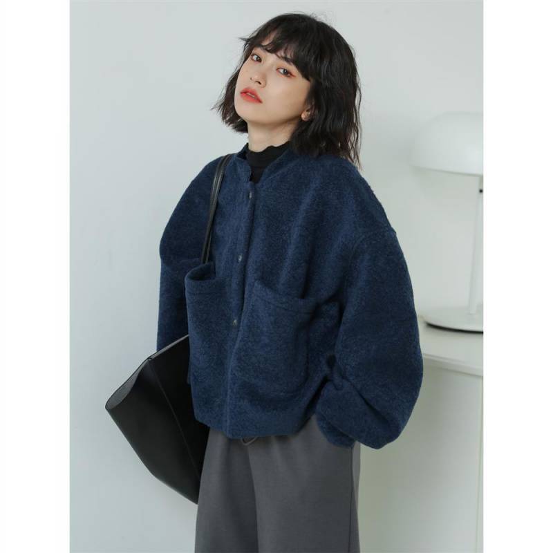 Woolen Jacket Women Korean Style Wild Loose Casual Short Woolen Jacket Women Korean Style Wild Loose Casual Short