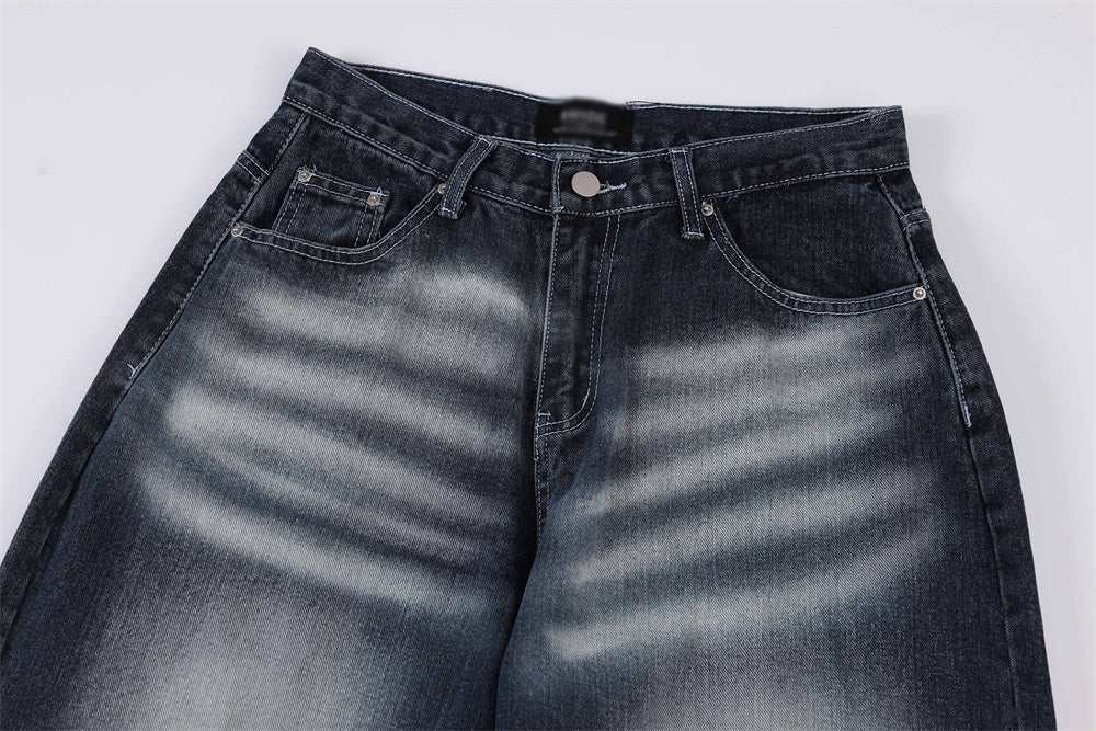 Hip Hop Rock Monkey Wash Wide Leg Jeans Men Hip Hop Rock Monkey Wash Wide Leg Jeans Men