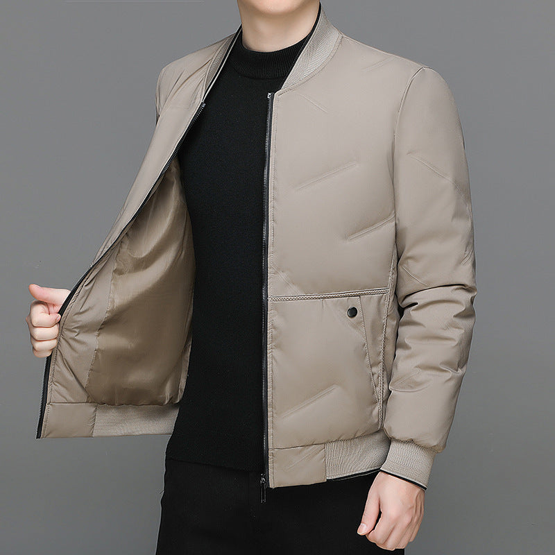 Fashion Down Jacket Winter Warm Baseball Jacket For Men Casual All-match Solid Color Coat Fashion Down Jacket Winter Warm Baseball Jacket For Men Casual All-match Solid Color Coat