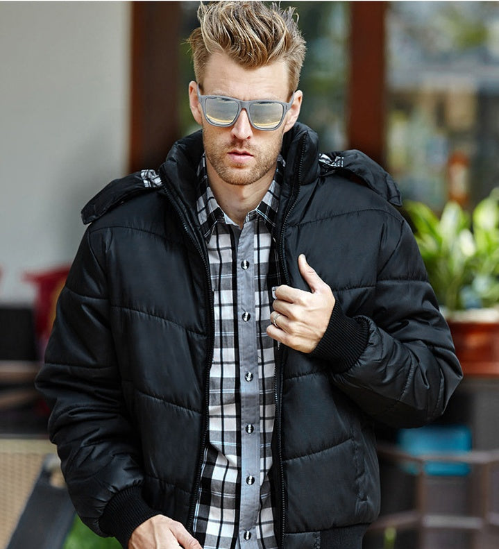 Men's cotton clothing Autumn and winter hooded Korean version of the thick cotton jacket explosion models middle-aged cotton men Men's cotton clothing Autumn and winter hooded Korean version of the thick cotton jacket explosion models middle-aged cotton men