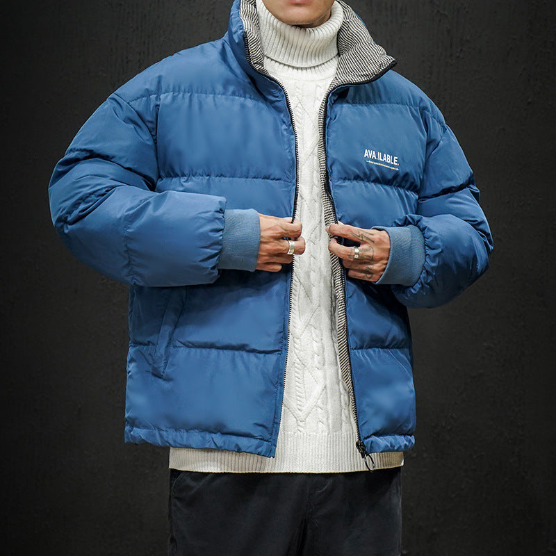 Printed stand collar loose coat Printed stand collar loose coat