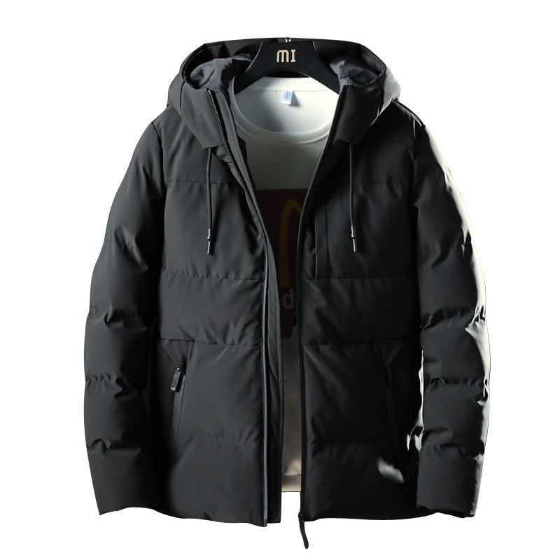 Men's Hooded Thick Solid Color Slim Casual Cotton Coat Men's Hooded Thick Solid Color Slim Casual Cotton Coat
