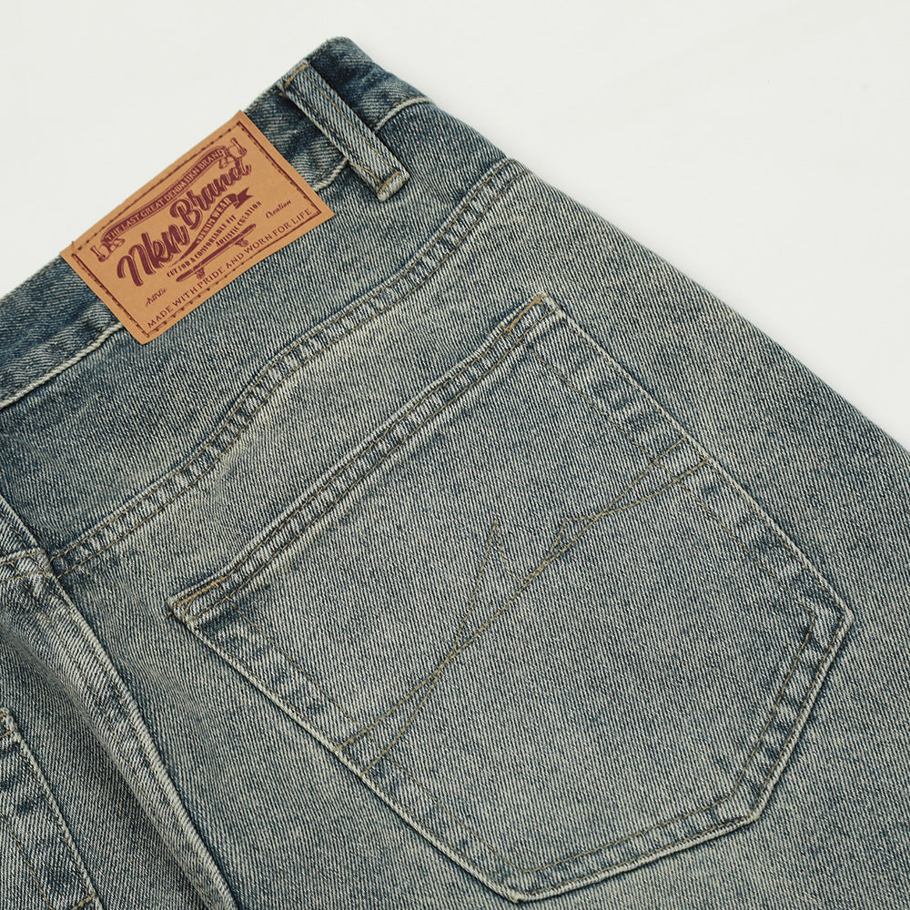 Distressed Washed Straight Jeans For Men Distressed Washed Straight Jeans For Men