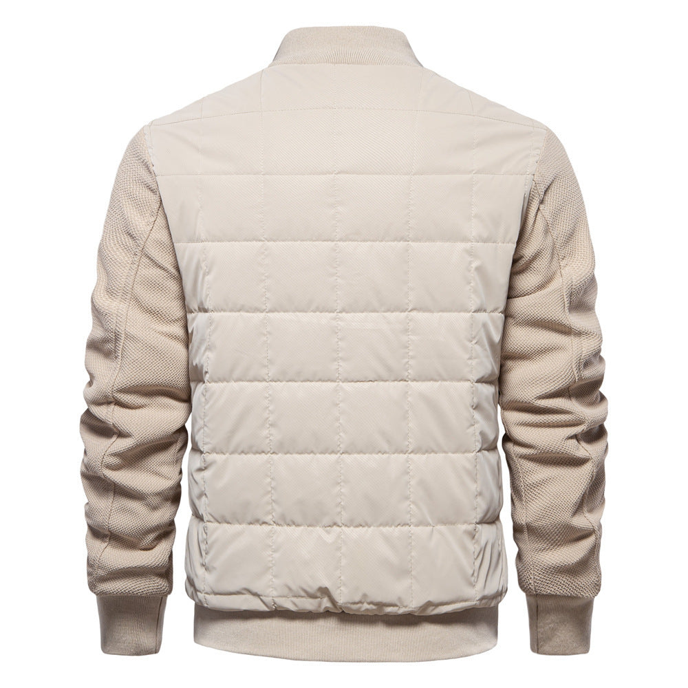 Fashion Stitching Coat Winter Personality Stand Collar Zipper Jacket Men's Clothing Fashion Stitching Coat Winter Personality Stand Collar Zipper Jacket Men's Clothing