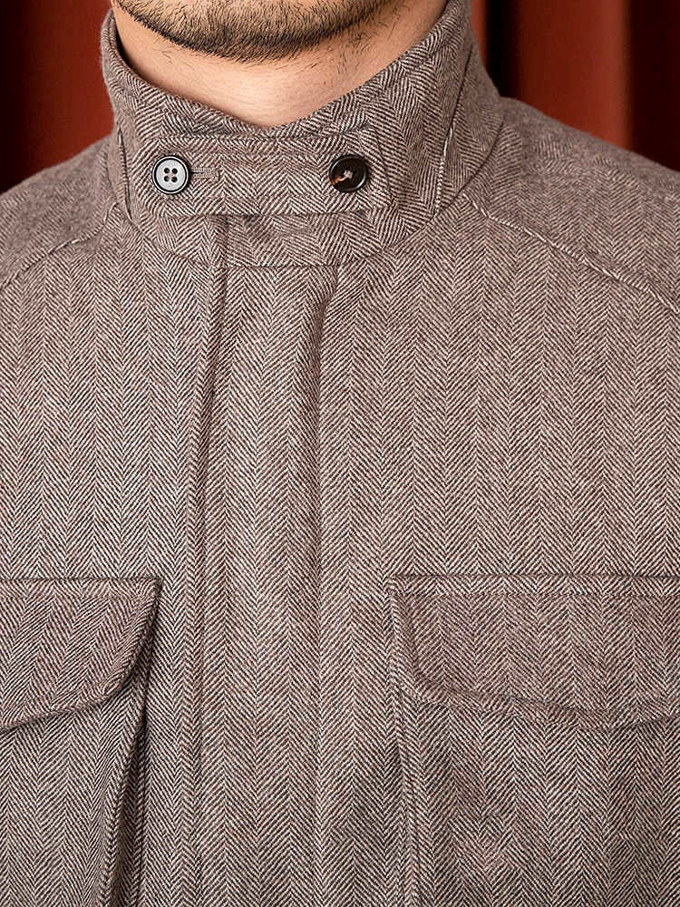 Wool Safari Jacket Jacket Casual Slim Jacket Men Wool Safari Jacket Jacket Casual Slim Jacket Men