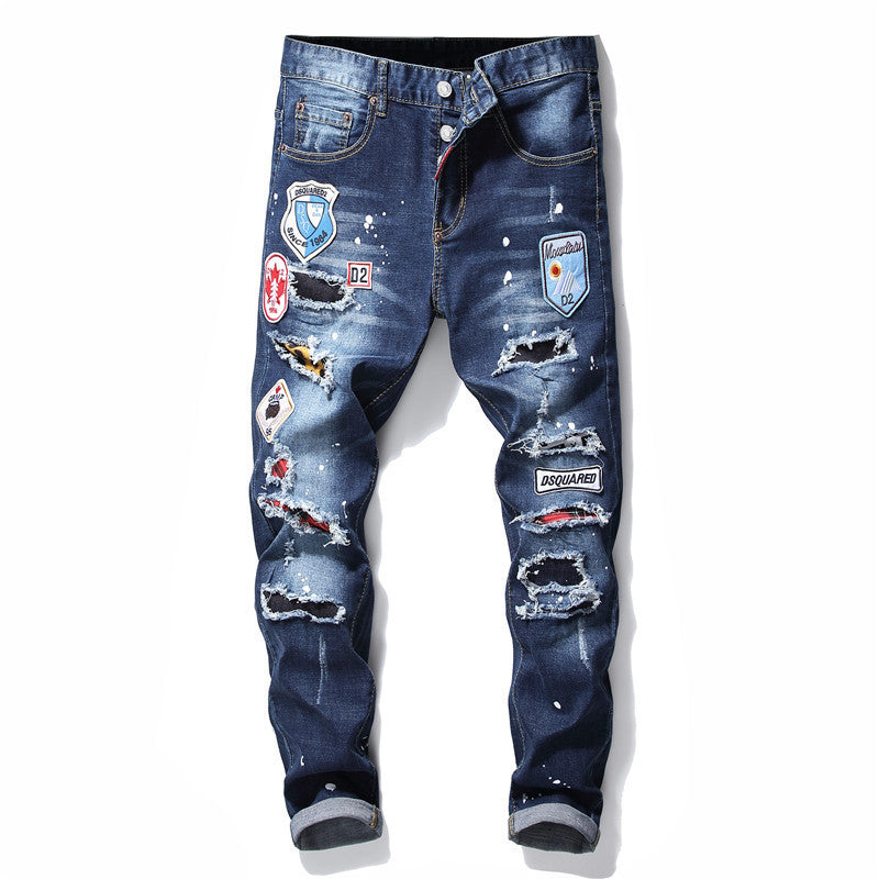 men jeans famous D2 Men slim jeans pants mens denim trousers zipper blue hole Pencil Pants men jeans famous D2 Men slim jeans pants mens denim trousers zipper blue hole Pencil Pants