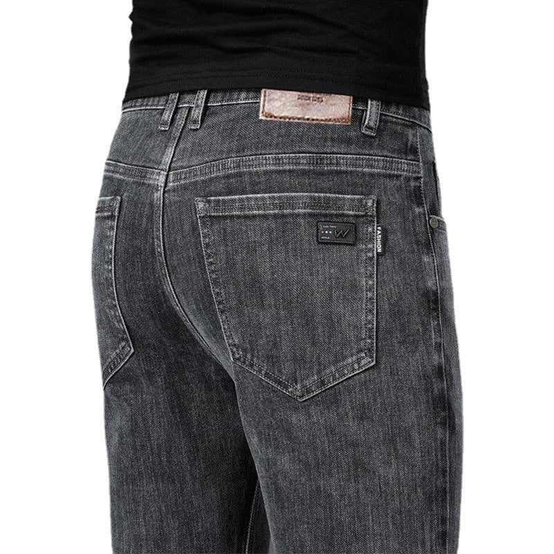 Men's Loose Straight Business Pants Winter Thick Style Trousers Men's Loose Straight Business Pants Winter Thick Style Trousers