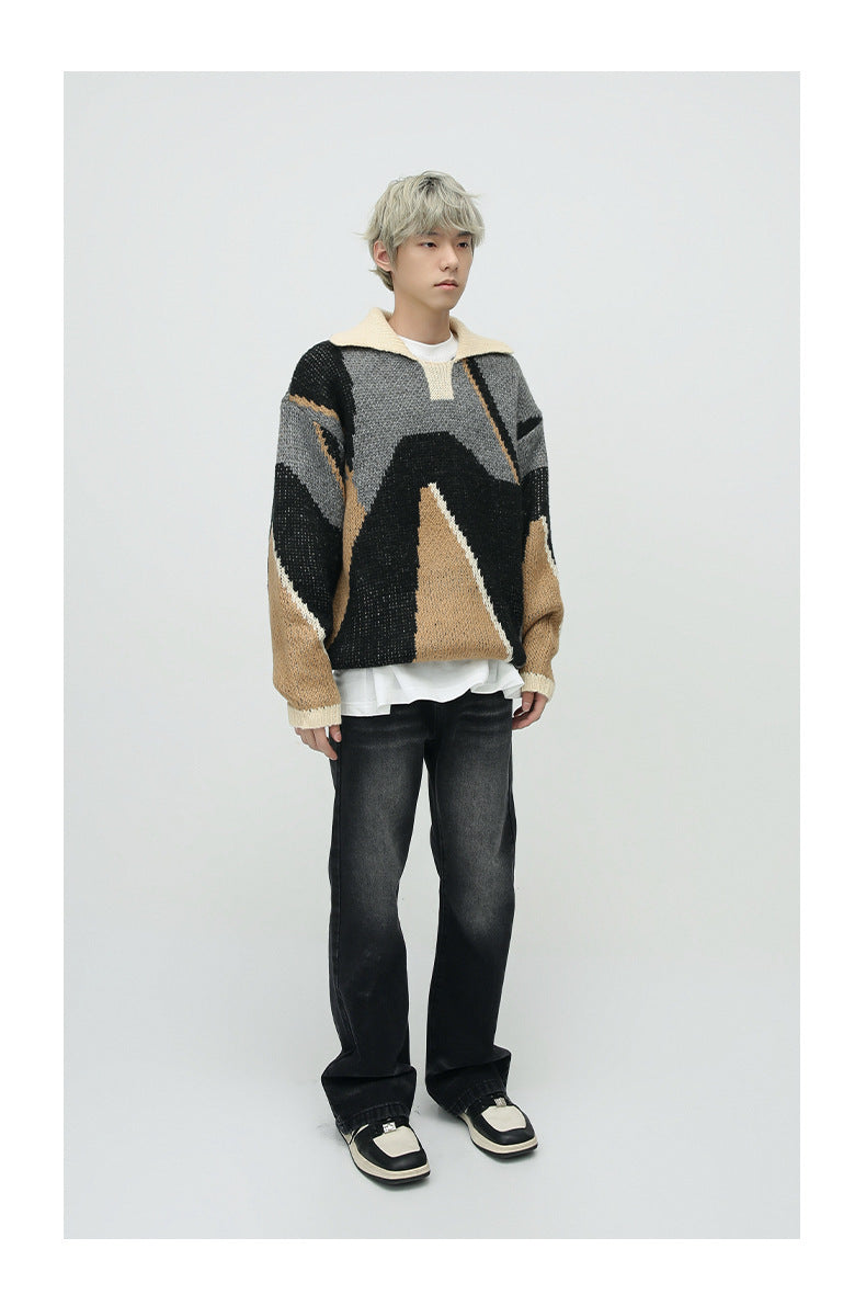 Loose Worn Looking Washed-out Slightly Flared Jeans Men Loose Worn Looking Washed-out Slightly Flared Jeans Men