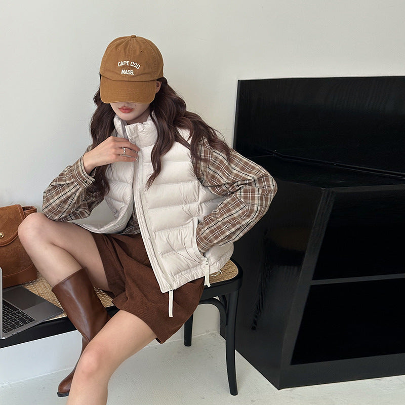 Autumn And Winter New Korean Style Stand Collar Short Cotton Waistcoat Autumn And Winter New Korean Style Stand Collar Short Cotton Waistcoat