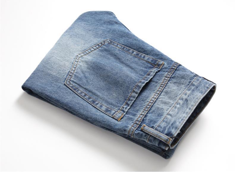 Men's Classic Blue With Holes Jeans Men's Classic Blue With Holes Jeans