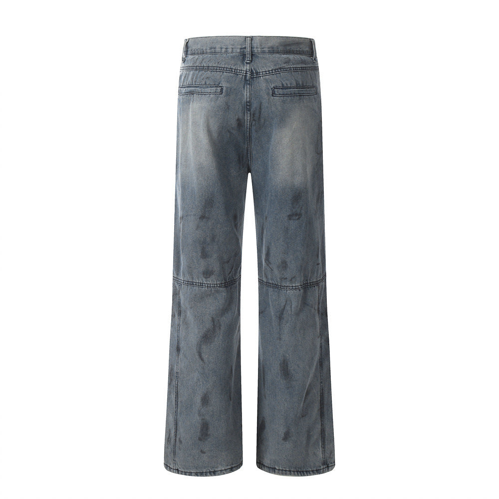 Fashion Painting Splash Ink Pressure Line Jeans Men Fashion Painting Splash Ink Pressure Line Jeans Men
