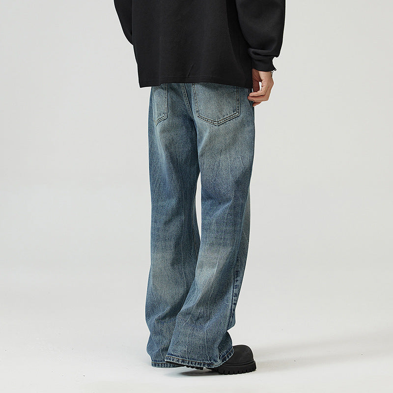 Men's Lightning Crack Blue Jeans Men's Lightning Crack Blue Jeans