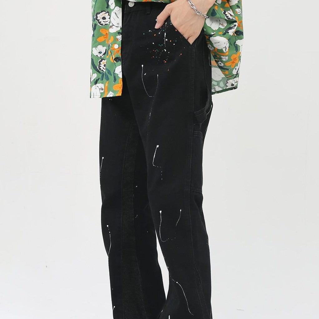 Basic Slightly Flared Split Jeans Basic Slightly Flared Split Jeans