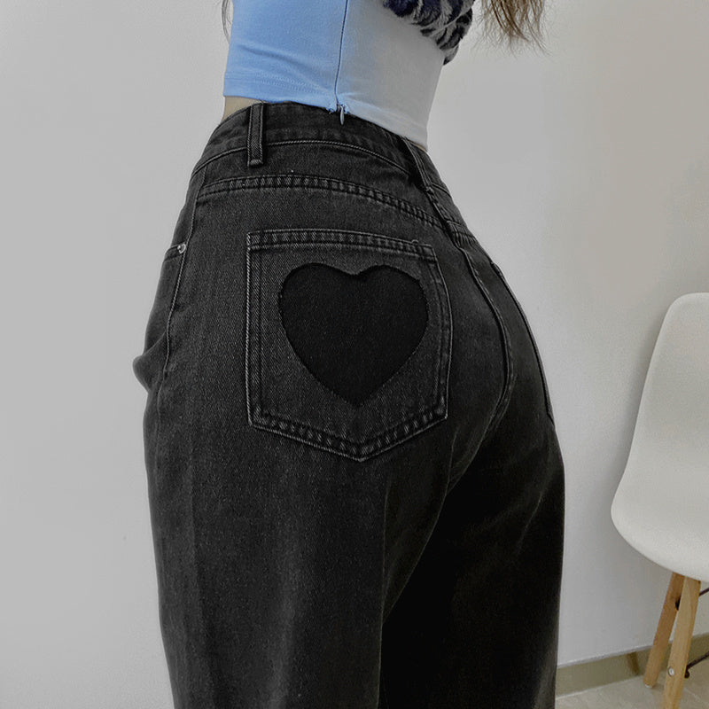 Love Embroidered High Waisted Jeans For Women Love Embroidered High Waisted Jeans For Women