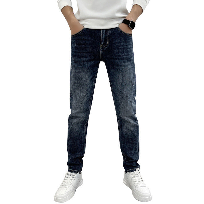 Men's Casual Slim Fit Straight Leg Elastic Jeans Men's Casual Slim Fit Straight Leg Elastic Jeans