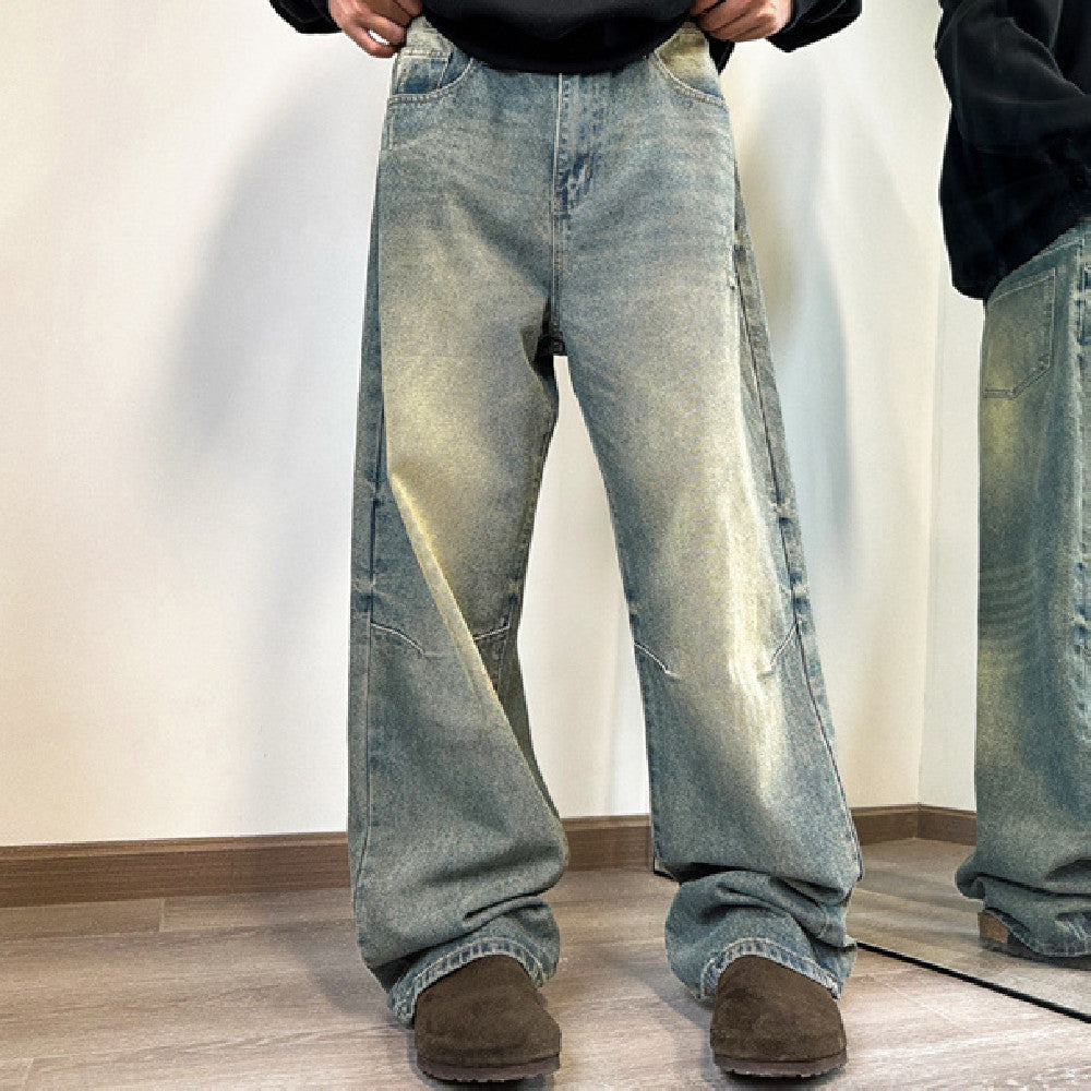 Jeans Men's Loose Straight Mop Pants Jeans Men's Loose Straight Mop Pants