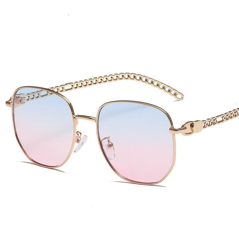 Oval Frame Metal Chain Sunglasses For Women Oval Frame Metal Chain Sunglasses For Women