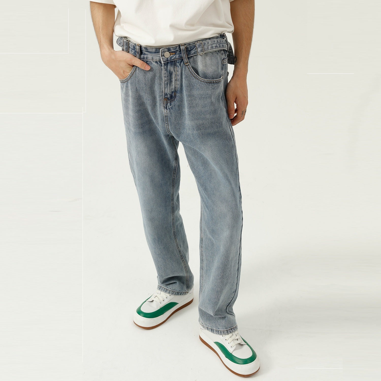 Personality Trend Design Sense Straight Casual Jeans Men Personality Trend Design Sense Straight Casual Jeans Men
