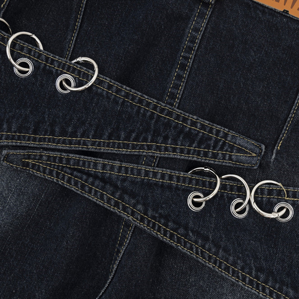 Fashion Personalized Inkjet Multi-pocket Jeans Men Fashion Personalized Inkjet Multi-pocket Jeans Men