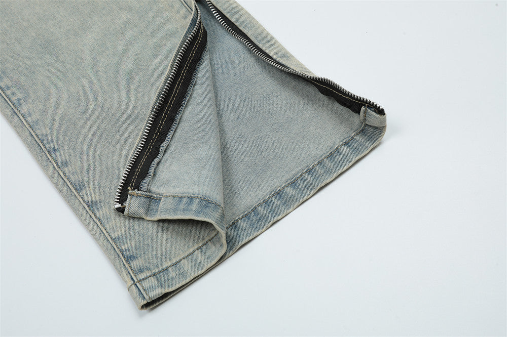 Washed White Straight Jeans For Men Washed White Straight Jeans For Men